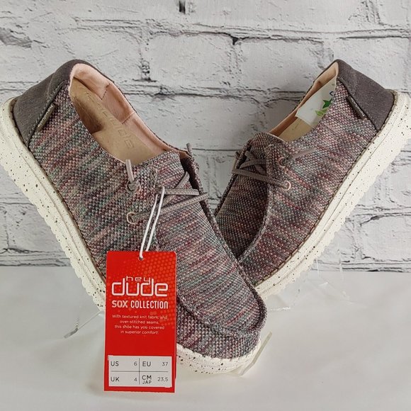 HEY DUDE 'WENDY SOX' MOCCASIN SHOES ANTIQUE ROSÈ HEATHER - Picture 10 of 16